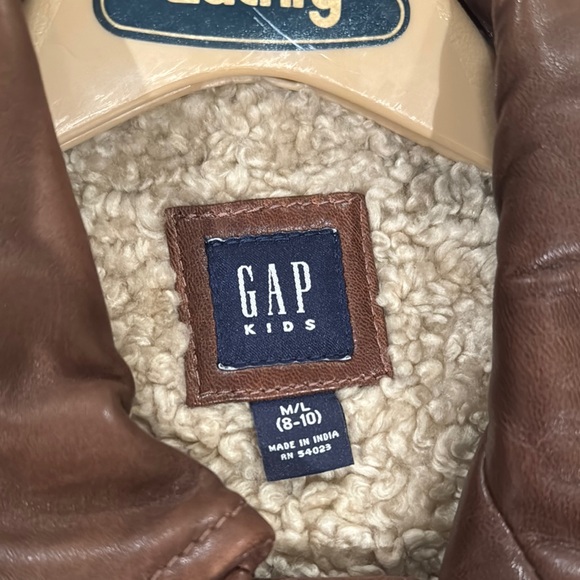 GAP Kids  Brown Leather Jacket (size 8-10) - Picture 3 of 4